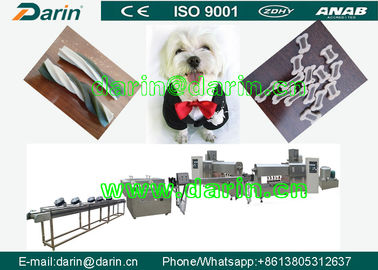 CE อาหารที่ผ่านการรับรอง ISO9001 สุนัขทำให้เครื่องเคี้ยวอาหารสัตว์สายการประมวลผล