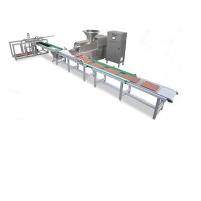 SUS304 Extruder อาหารสำหรับสัตว์เลี้ยงแถบเนื้อสัตว์อัตโนมัติรายการรีดเย็นสกรูเดียวสแตนเลสสายการผลิตเหล็ก