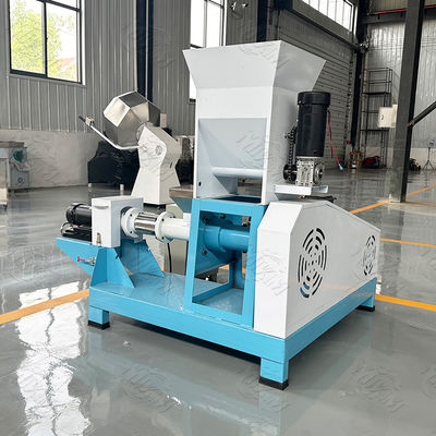 เครื่องอัดรีดอาหารสุนัขสกรูเดี่ยว SUS ผลิตอาหารสัตว์เลี้ยงอย่างรวดเร็ว