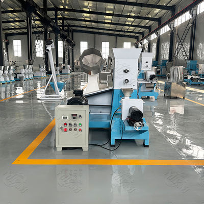 เครื่องอัดรีดอาหารสุนัขสกรูเดี่ยว SUS ผลิตอาหารสัตว์เลี้ยงอย่างรวดเร็ว