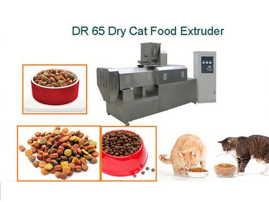 สายการผลิตอาหารเม็ดสำหรับสุนัขเพื่อสุขภาพที่ดีขึ้น เครื่องอัดรีดอาหารปลาแบบลอยน้ำ SUS304 โรงงานแปรรูป