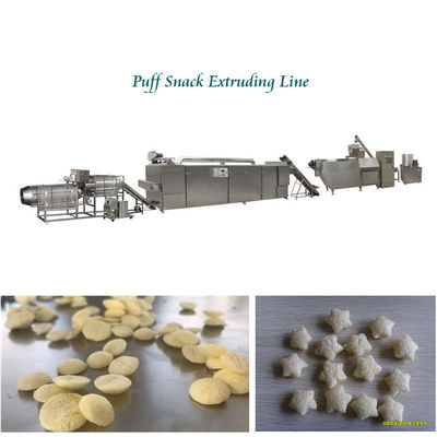 ขนมพัฟข้าวโพดเครื่องทำขนมขบเคี้ยวสันทนาการการประมวลผล 12 เดือนรับประกัน