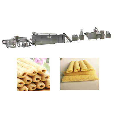 เครื่องกรอบพัฟข้าวโพดขนมขบเคี้ยวสกรูคู่ถั่วเหลือง Extruder วัสดุสแตนเลส