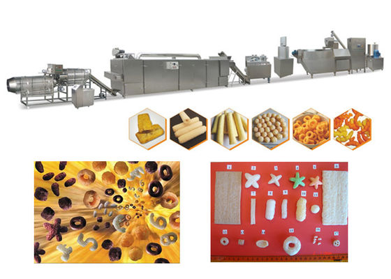 ความเร็วที่รวดเร็วความจุสูงพัฟเครื่องอาหารว่างอาหารข้าวโพดขนมพัฟทำ