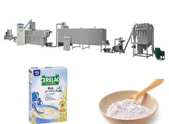 150kg / hr โภชนาการข้าวผงอาหาร Extruder เครื่องประมวลผลบรรทัด