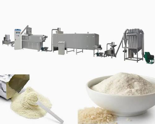 150kg / hr โภชนาการข้าวผงอาหาร Extruder เครื่องประมวลผลบรรทัด