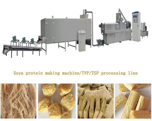 Double Extruder Soya สกรูสำหรับข้าวโพดเกล็ดซีเรียลอาหารเช้าขนมพัฟ