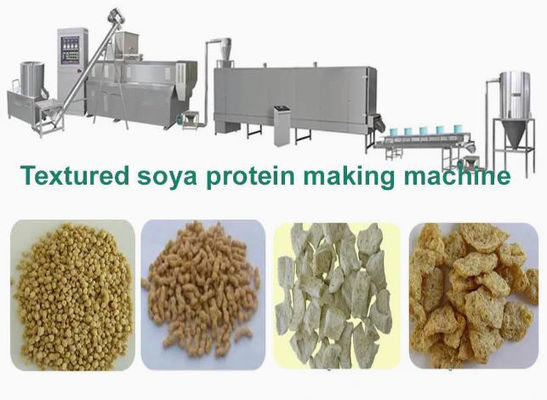 เครื่องจักร Extruder ถั่วเหลืองพื้นผิว / ถั่วเหลืองนักเก็ตผลิต Extruder Line