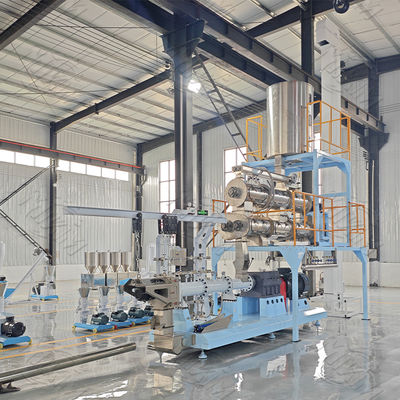 เหล็กกล้าไร้สนิม 304 สายพันธุ์สุนัขปลาอาหารสัตว์เลี้ยง Extruder Processing Line