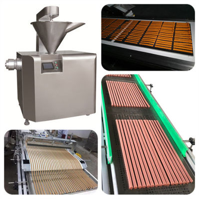 แถบเนื้อสุนัขเครื่องอัดรีดเย็นเครื่องรีดอาหารสุนัขสายการอัดรีดเนื้อสัตว์