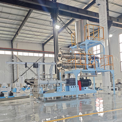 คุณภาพสูงมืออาชีพ อัตโนมัติปลาอาหารเม็ดแปรรูปเครื่อง Twin Screw Extruder สัตว์เลี้ยงสุนัขแมว ปลาอาหารทําเครื่องจักรการผลิต