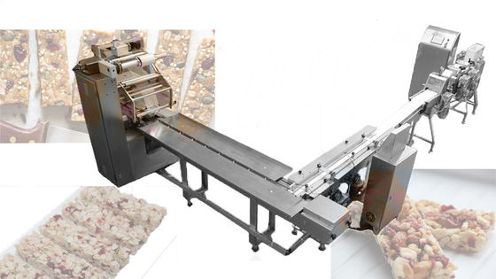 2.2kw Mini Granola Nut Bar เครื่องตัดสายเต็ม Wiith Packer