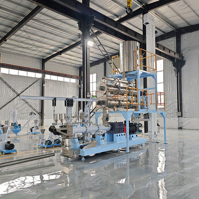 เครื่องอัดรีดอาหารสุนัขสกรูคู่กับ Siemens PLC