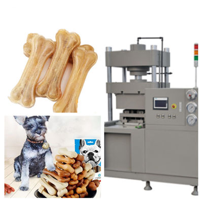 PLC ควบคุมสายการผลิตอาหารสัตว์เลี้ยงไฮดรอลิกสำหรับการกดกระดูก Rawhide
