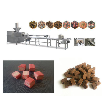 สายการแปรรูปอาหารสัตว์เลี้ยงเครื่องอัดรีดเย็นทันตกรรมอ่อนพร้อมหน้าจอสัมผัส