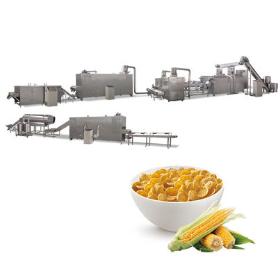 Kellogg อาหารเช้าซีเรียลข้าวโพดเกล็ด Flakes สายการผลิต Stailess Steel ซีเมนส์มอเตอร์ PLC