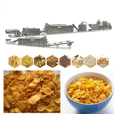 Kellogg อาหารเช้าซีเรียลข้าวโพดเกล็ด Flakes สายการผลิต Stailess Steel ซีเมนส์มอเตอร์ PLC