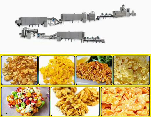 สกรูคู่ Extruder Corn Flakes สายการประมวลผลที่มีรูปร่างแตกต่างกัน