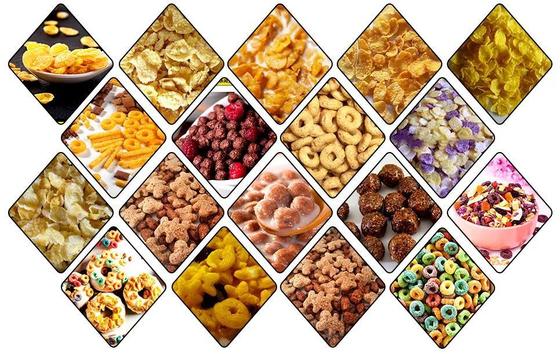 สกรูคู่ Extruder Corn Flakes สายการประมวลผลที่มีรูปร่างแตกต่างกัน