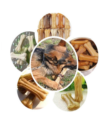 เครื่องทำอาหารสุนัขเครื่องอัดเม็ด Chew Chews Rawhide Bones Machinery