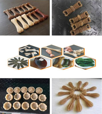 ขนมสุนัขอัตโนมัติเครื่องฉีด Extruder อาหารสัตว์เลี้ยงสัตว์เลี้ยง Chews เครื่อง