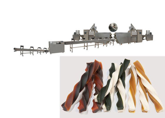 เนื้อ Sticks ธรรมชาติเครื่องทำอาหารสุนัขทันตกรรมถือว่าผลิตภัณฑ์สายเครื่องอัดรีดสกรูเดี่ยว