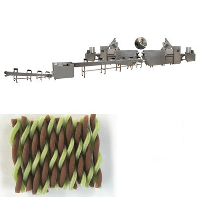 ได้รับการรับรอง CE Extruder อาหารสุนัขอัตโนมัติที่มีความจุ 200-250 กิโลกรัม, สัตว์เลี้ยง Treats / Dog Chew สายการผลิตอาหาร