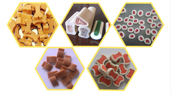 สกรูเดี่ยวสัตว์เลี้ยงอัตโนมัติถือว่าสุนัข Chews อุปกรณ์การทำอาหาร