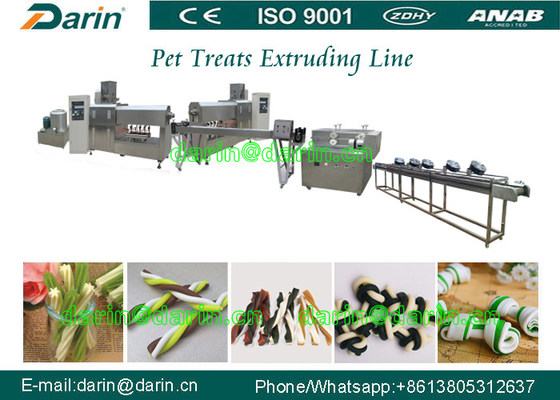 สัตว์เลี้ยงอาหารว่างอาหารสุนัข Extruder เครื่องจักรกับแถบแถบแถบรูปร่างต่าง ๆ