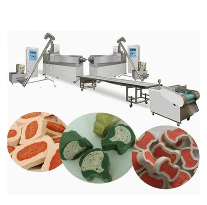 สัตว์เลี้ยงอาหารว่างอาหารสุนัข Extruder เครื่องจักรกับแถบแถบแถบรูปร่างต่าง ๆ