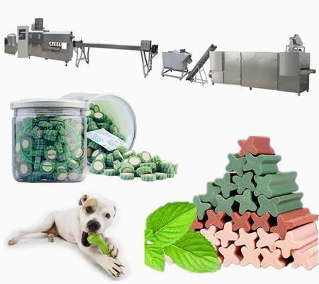 สายการผลิตอาหารสัตว์สำหรับสุนัขเคี้ยวอาหารว่างอาหารสัตว์กึ่งชื้น