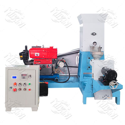 มินิ 220V Twin Screw Floating Fish Feed Extruder Machine สําหรับการใช้ในบ้านและโรงงานตัดชนิดปลา Feed Pellet Extruder