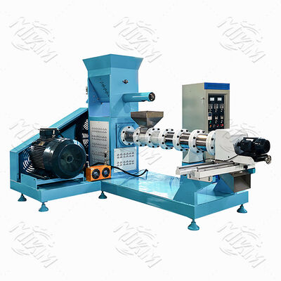 มินิ 220V Twin Screw Floating Fish Feed Extruder Machine สําหรับการใช้ในบ้านและโรงงานตัดชนิดปลา Feed Pellet Extruder