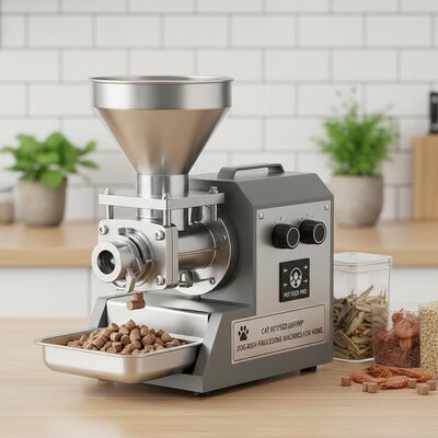 เครื่องอัดเม็ดอาหารสัตว์เลี้ยงลอยน้ำ ปลา กุ้ง สำหรับแมว เครื่องจักรแปรรูปอาหารสุนัขสำหรับใช้ในบ้าน