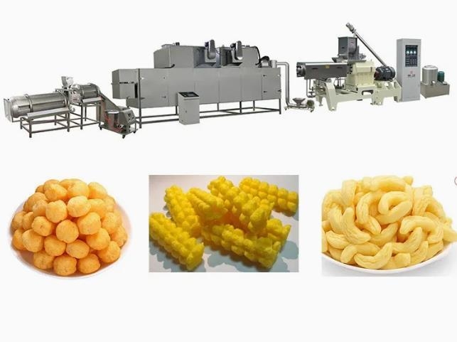 ข้าวโพดพัฟข้าวโพด Extruder Machine / เครื่องมันฝรั่งเครื่องชงเครื่อง