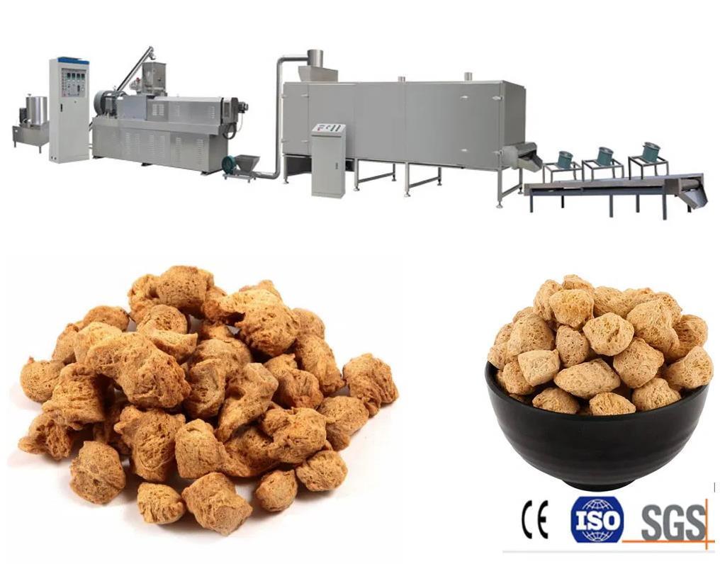 โปรตีนจากถั่วเหลือง / เครื่องผลิตเนื้อถั่วเหลืองแบบเต็มรูปแบบเครื่องสแตนเลสสตีล 304