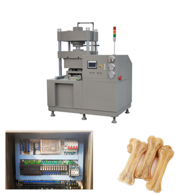 PLC ควบคุมสายการผลิตอาหารสัตว์เลี้ยงไฮดรอลิกสำหรับการกดกระดูก Rawhide