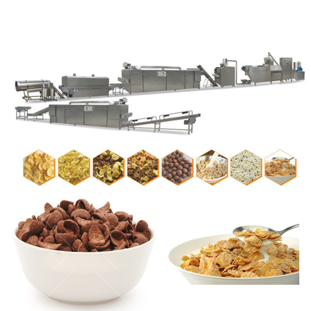 Kellogg อาหารเช้าซีเรียลข้าวโพดเกล็ด Flakes สายการผลิต Stailess Steel ซีเมนส์มอเตอร์ PLC