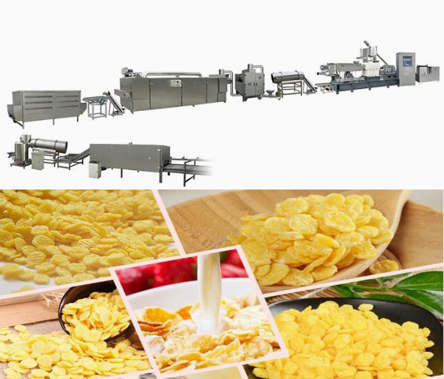 สเตนเลสสตีล Snack Extruder สายการผลิตสำหรับธัญพืช / Corn Flakes