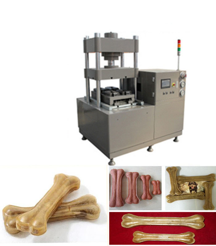 เครื่องทำกระดูกสุนัขรูปทรงต่างๆ 9KW เครื่องทำขนมสัตว์เลี้ยงจากหนังดิบ