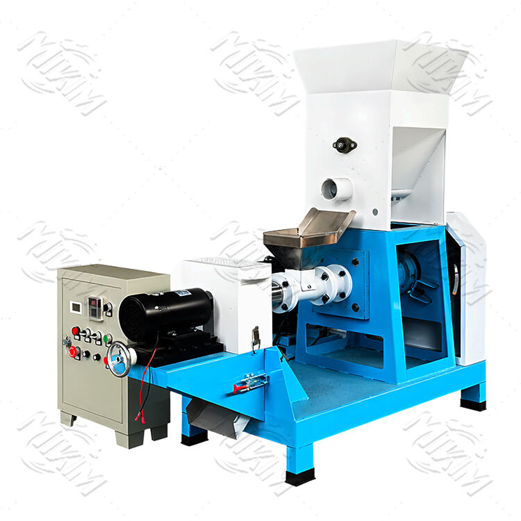 มินิ 220V Twin Screw Floating Fish Feed Extruder Machine สําหรับการใช้ในบ้านและโรงงานตัดชนิดปลา Feed Pellet Extruder